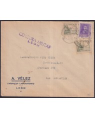 Z532 ESPAÑA SPAIN 193? CENSORSHIP COVER LEON TO SAN SEBASTIAN.