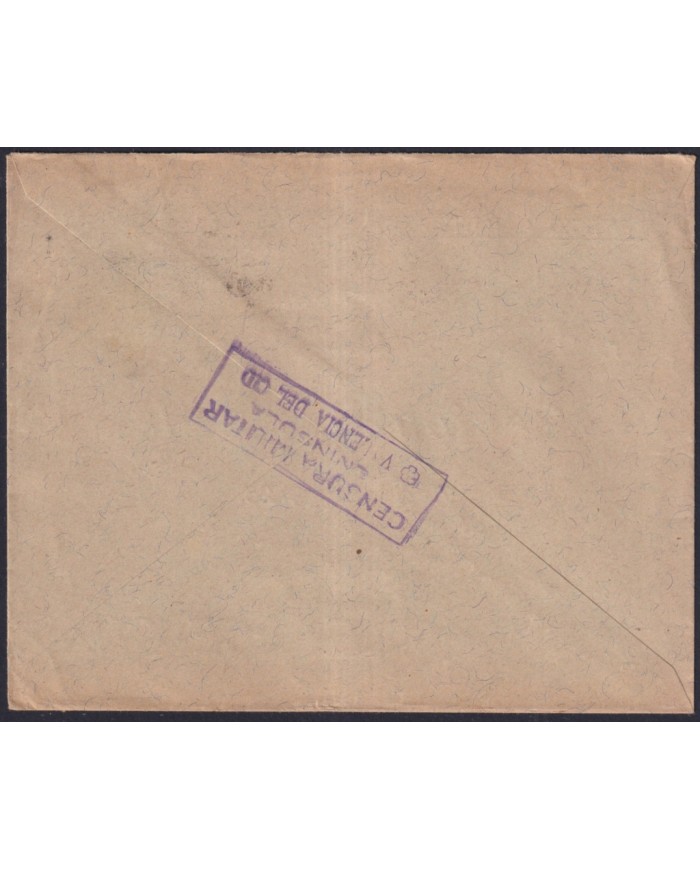 Z533 ESPAÑA SPAIN 1939 CENSORSHIP VALENCIA DEL CID VALENCIA CARTERIA TO BARCELONA.