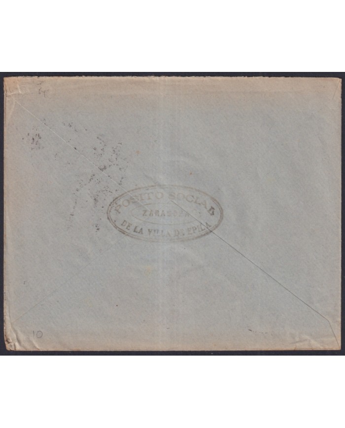 Z544 ESPAÑA SPAIN 1938 CENSORSHIP COVER ZARAGOZA EPILA TO TOLOSA.