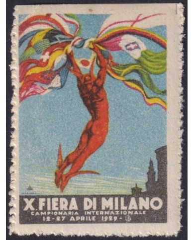 F-EX16614 ITALY ITALIA CINDERELLA 1929 X FAIR MILANO MILAN MERCURY ORIGINAL GUM.