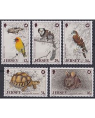 F-EX43419 JERSEY UK ENGLAND MNH 1988 WILDLIFE WFF BIRD OWL TURTLE RABBIT MARMOSET.