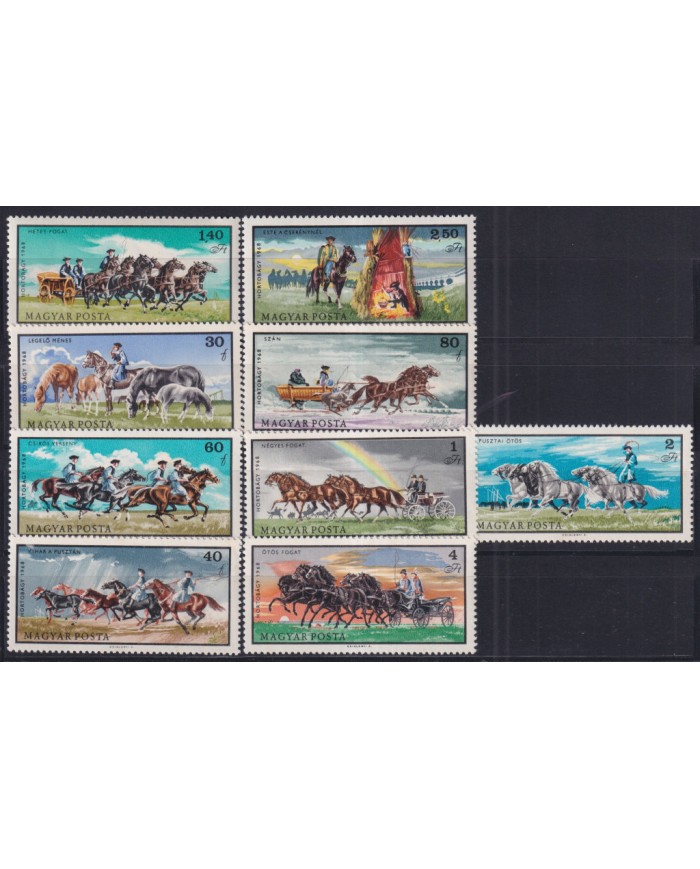 F-EX42585 HUNGARY MNH 1968 EQUESTRIAN HORSE CABALLOS.