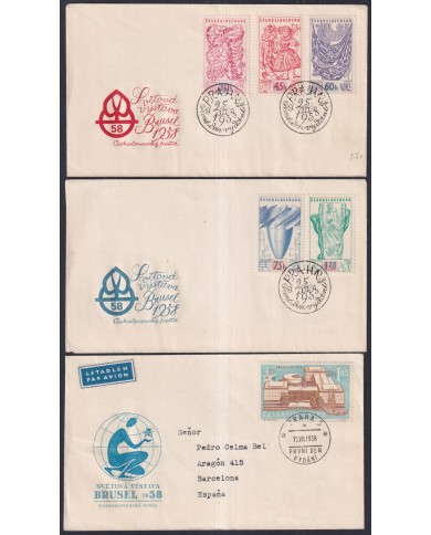 F-EX44122 CZECHOSLOVAKIA 1958 WORLD EXPO BRUXELLES BELGIUM PAVILION FDC.