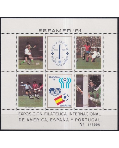 F-EX43803 ARGENTINA MNH 1981 SPAIN CHAMPIONSHIP SOCCER FOOTBALL.