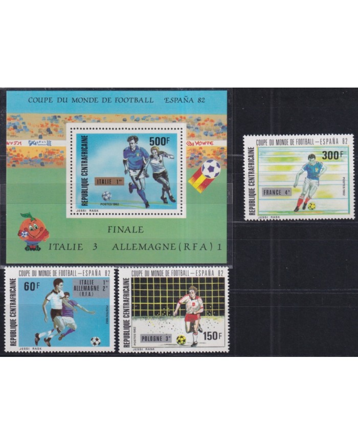 F-EX43787 CENTRAL AFRICA MNH 1982 SPAIN CHAMPIONSHIP SOCCER FOOTBALL EMBOSSED.