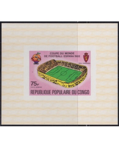 F-EX44280 CONGO MNH 1982 SPAIN CHAMPIONSHIP SOCCER FOOTBALL IMPERF.