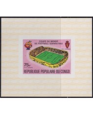 F-EX44280 CONGO MNH 1982 SPAIN CHAMPIONSHIP SOCCER FOOTBALL IMPERF.