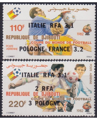 F-EX44583 DJIBOUTI MNH 1982 IMPERF CHAMPIONSHIP SOCCER FOOTBALL WINNER OVERPRINT.