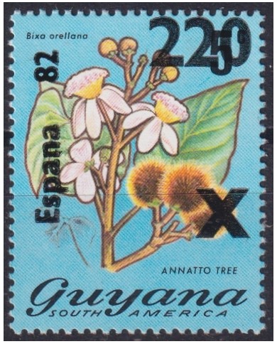 F-EX44555 GUYANA MNH 1982 CHAMPIONSHIP SOCCER FOOTBALL OVERPRINT FLOWER.