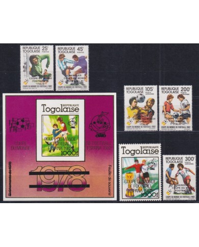 F-EX43815 TOGO MNH 1982 CHAMPIONSHIP SOCCER FOOTBALL OVERPRINT.