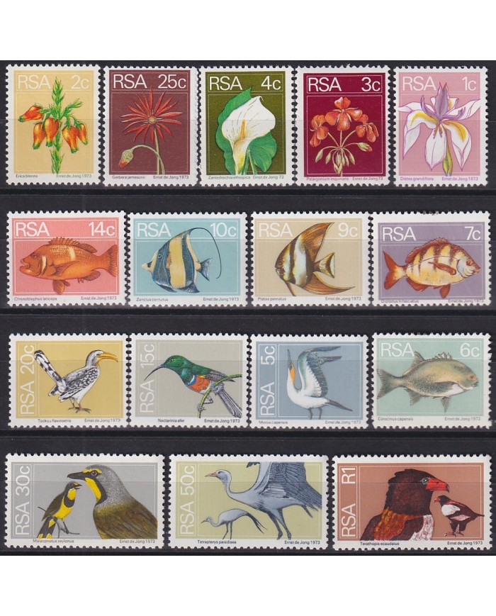 F-EX43886 RSA SOUT AFRICA MNH 1974 FISH FLOWER BIRD.