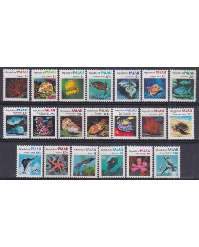 F-EX42973 PALAU MNH 1983-85 MARINE WILDLIFE FISH TURTLE NAUTILUS.