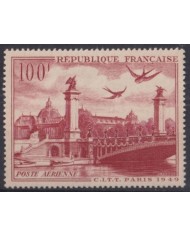 F-EX44617 FRANCE MLH 1949 ALEXANDER III BRIDGE BIRD AVES PAJAROS.