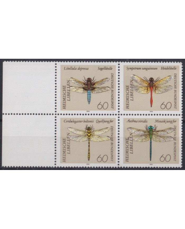F-EX44696 GERMANY MNH 1991 INSECTS ENTOMOLOGY DRAGONFLY.