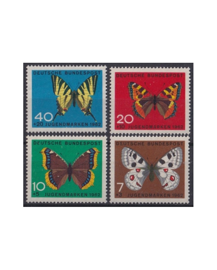 F-EX44706 GERMANY MNH 1962 YOUNTH WELFARE BUTTERFLIES MARIPOSAS PAPILLON. F-EX44706 GERMANY MNH 1962 YOUNTH WELFARE BUTTERFLIES MARIPOSAS PAPILLON.