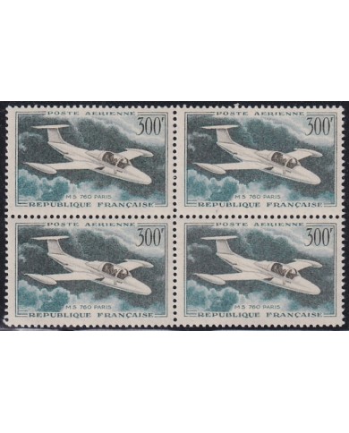 F-EX43823 FRANCE MNH 1959 AIRPLANE MORANE SAULNIER AVION BLOCK 4.