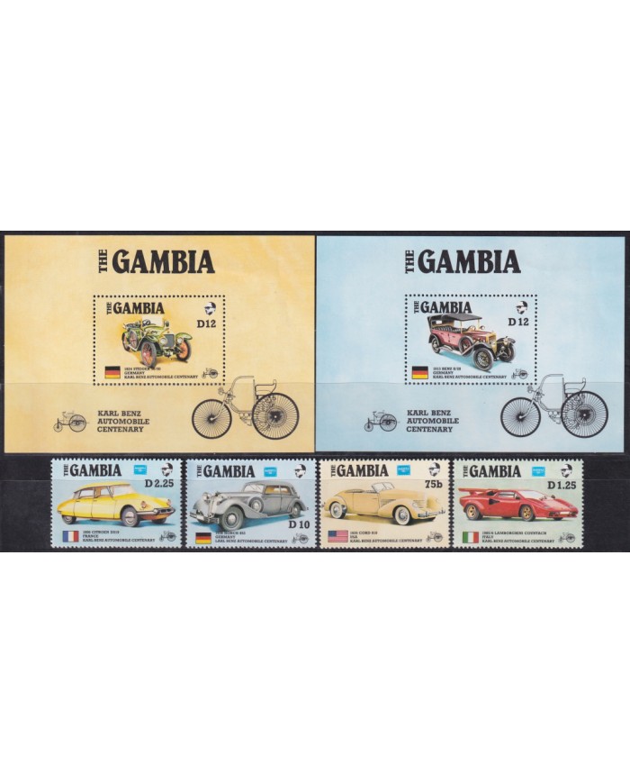 F-EX44834 GAMBIA MNH 1986 VINTAGE AUTOMOVIL AUTO CARL BENZ.