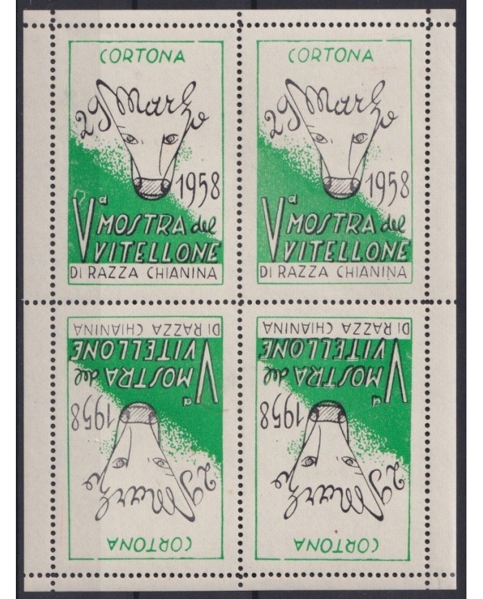 F-EX16701 ITALY ITALIA CINDERELLA 1958 MINI SHEET TETE BECHE CAO FAIR ORIGINAL GUM