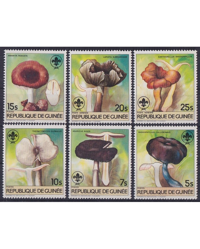 F-EX44789 GUINEA GUINEE MNH 1984 BOYS SCOUT FLOWER MUSHROOMS Sc918-24.
