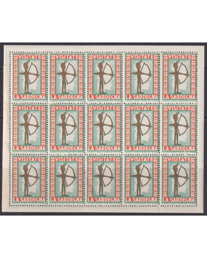 F-EX16703 ITALY CINDERELLA MNH CIRCA 1950 SET MINI SHEET 15 VISITATE CERDEÑA SARDEGNA ORIGINAL GUM