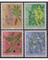 F-EX44641 SWITZERLAND MNH 1974 PRO JUVENTUTE FLOWER FLORES.