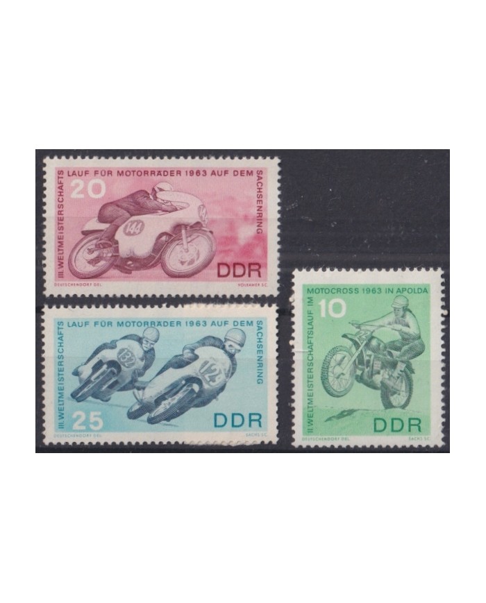 F-EX44699 GERMANY DDR MNH 1963 MOTO RACE MOTORCICLE.