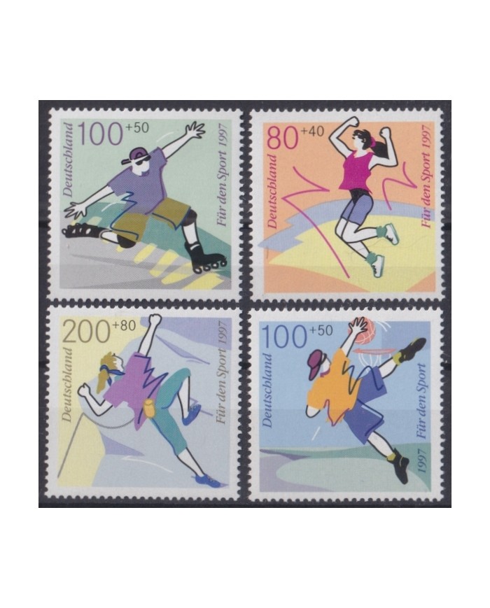 F-EX44673 GERMANY MNH 1997 SPORT PROMOTION SKATING CLIMBING BASKETBALL.