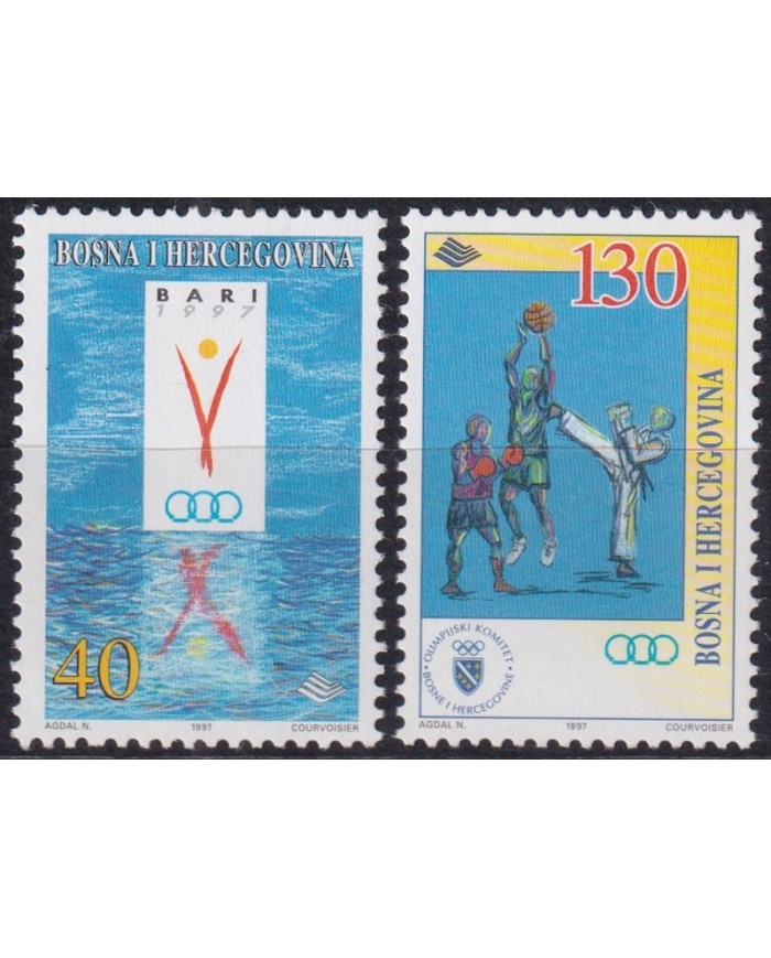 F-EX44573 BOSNIA HERCEGOVINA MNH 1997 BARI SPORT GAMES BASKETBALL KARATE.