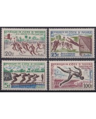 F-EX44808 YVORY COAST MNH 1961 ABIDJAN GAMES BASKETBALL SOCCER SWIMMING.