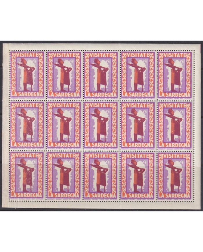 F-EX16703 ITALY CINDERELLA MNH CIRCA 1950 SET MINI SHEET 15 VISITATE CERDEÑA SARDEGNA ORIGINAL GUM