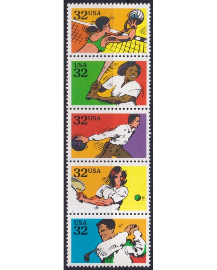 F-EX44250 USA US MNH 1995 SPORT TENNIS GOLF BASEBALL VOLLEYBALL.