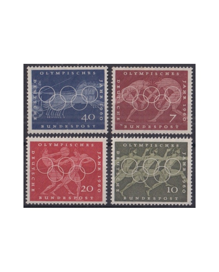 F-EX44691 GERMANY MNH 1960 ROMA OLYMPIC GAMES GREECE ARCHEOLOGY DRAWING.
