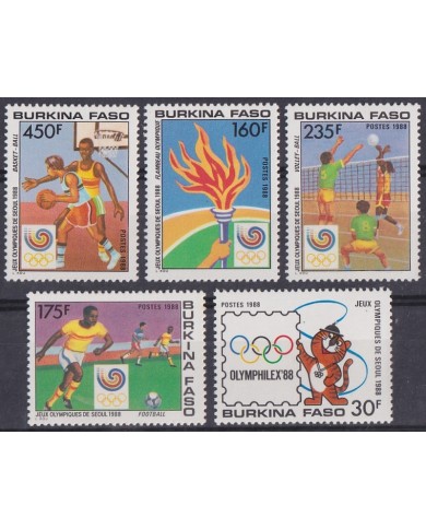F-EX44809 BURKINA FASO MNH 1988 SEOUL OLYMPIC GAMES SOCCER BASKETBALL VOLLEY.