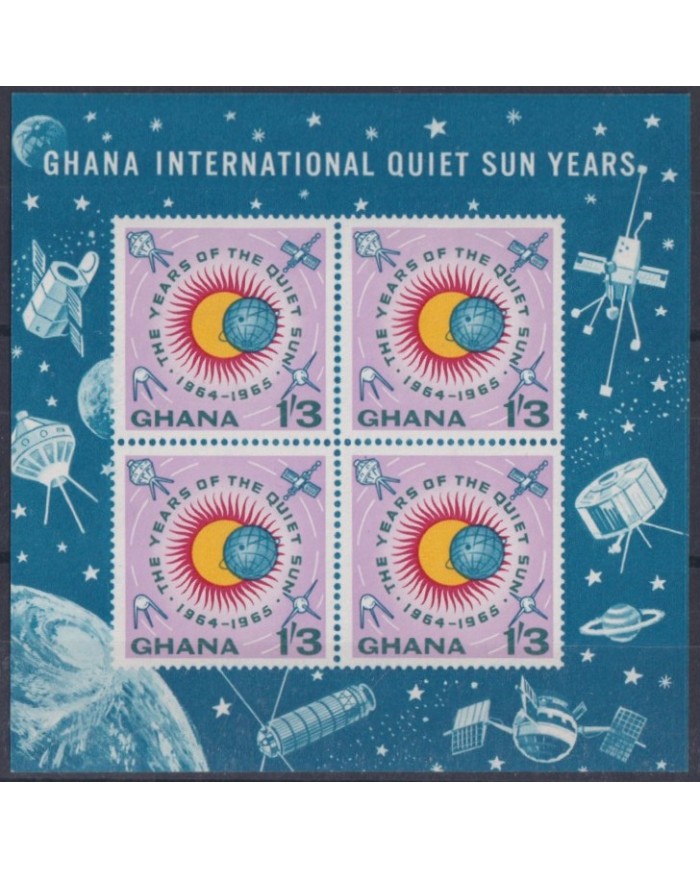 F-EX43964 GHANA MNH 1965 SPACE COSMOS QUIET SUN YEAR.