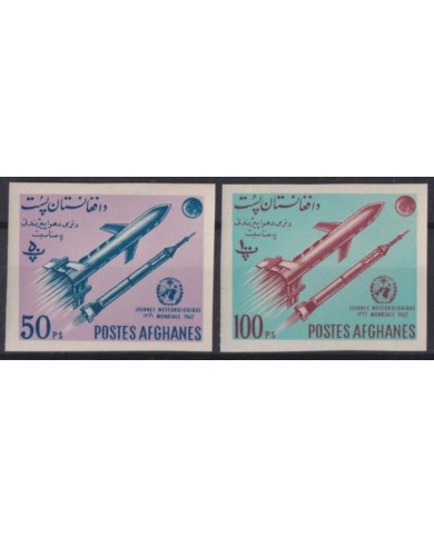F-EX40283 AFGHANISTAN 1962 MNH IMPERFORATED METEOROLOGY DAY ROCKET SPACE 