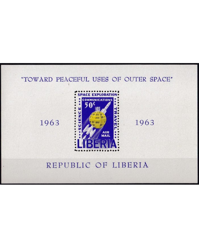 F-EX43988 LIBERIA MNH 1963 SPACE COSMOS PEACEFUL USE OF OUTER SPACE.