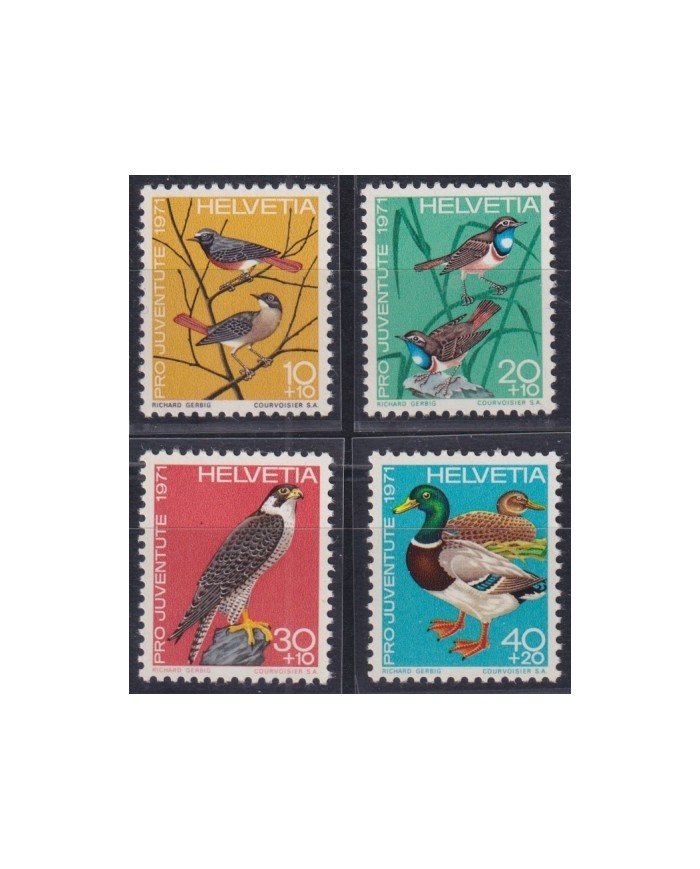 F-EX44875 SWITZERAND MNH 1971 PRO JUVENTUTE BIRD AVES PAJAROS OISEAUX.