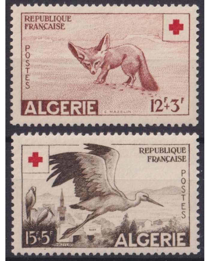F-EX44722 ALGERIE ARGELIA MNH 1957 RED CROSS BIRD AVES PAJAROS OISEAUX.