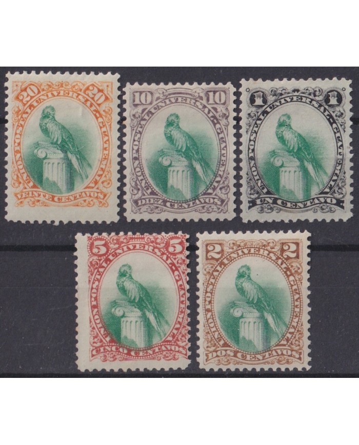 F-EX44827 GUATEMALA MH 1879-81 QUETZAL BIRD AVES PAJAROS OISEAUX.
