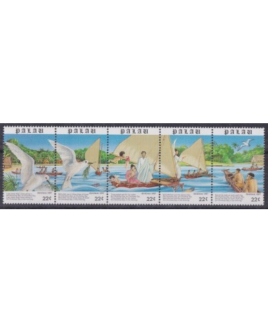 F-EX43444 PALAU MNH 1987 CHRISTMAS NAVIDAD RELIGION ART PAINTING BIRD PIGEON SHIP.