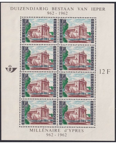 F-EX43889 BELGIUM BELGIQUE MNH 1962 MILLENARY OF YPRES ARCHITECTURE.