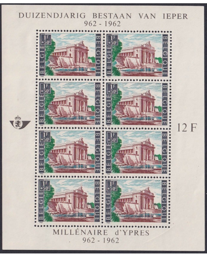 F-EX43889 BELGIUM BELGIQUE MNH 1962 MILLENARY OF YPRES ARCHITECTURE.