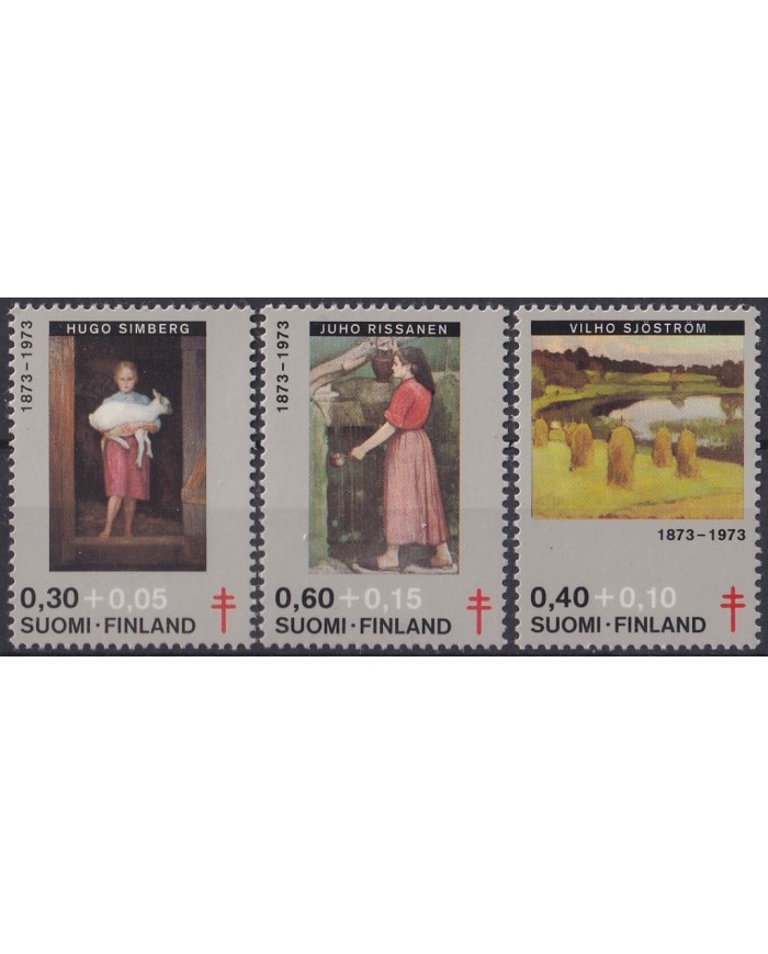 F-EX44841 FINLAND MNH 1973 RELIEF FUND ART PAINTING HUGO SIMBERG RISSANEND.