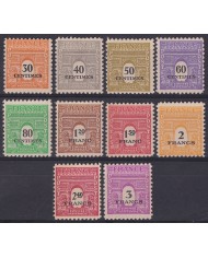 F-EX44818 FRANCE MNH 1945 ARCH TRIUNPHE Sc.523A-J.