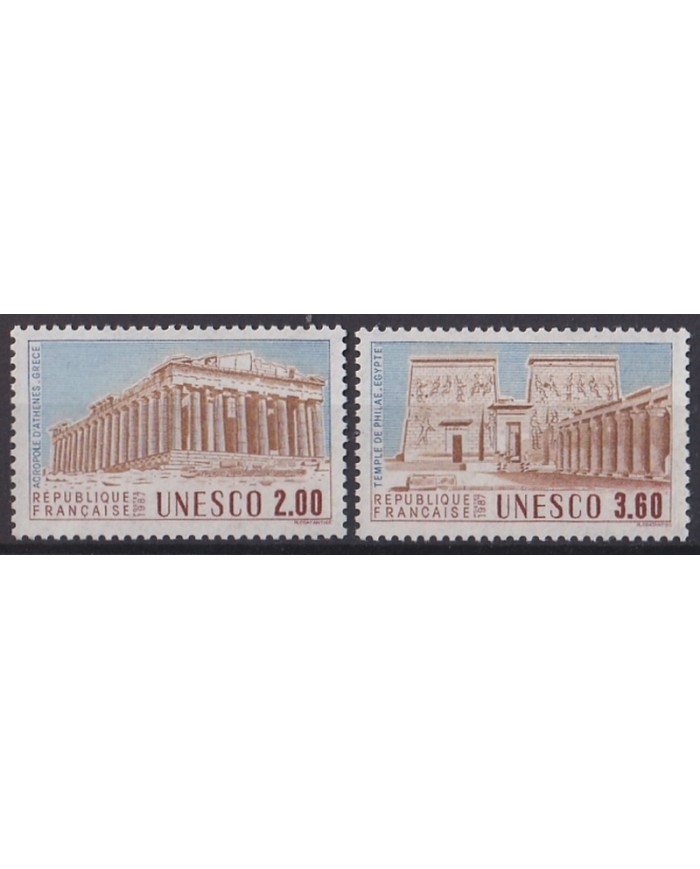 F-EX44820 FRANCE MNH 1987 UNESCO PARTHENON GREECE PHILAE TEMPLE  EGYPT.