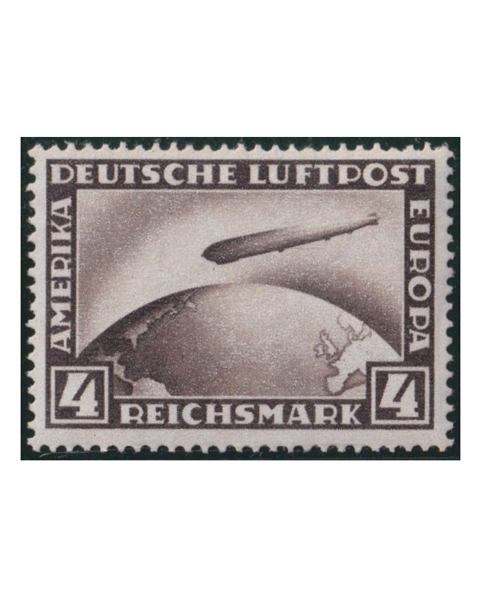Z4 GERMANY 1928 4 mks ZEPPELIN MH