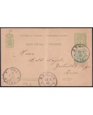 Z152 LUXEMBURG 1890 POSTAL STATIONERY REMICH TO TRIER.