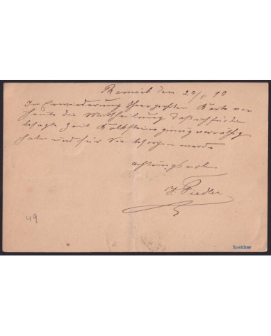 Z152 LUXEMBURG 1890 POSTAL STATIONERY REMICH TO TRIER.