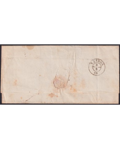 Z170 PORTUGAL 1864 D. LUIS 5r DELUXE STAMPS COVER OPORTO – LISBOA.