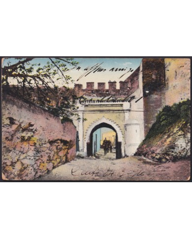 Z188 CEUTA ESPAÑA SPAIN POSTCARD TO SAN FELIU DE LLOBREGAT. TETUAN HOURS DOORS.